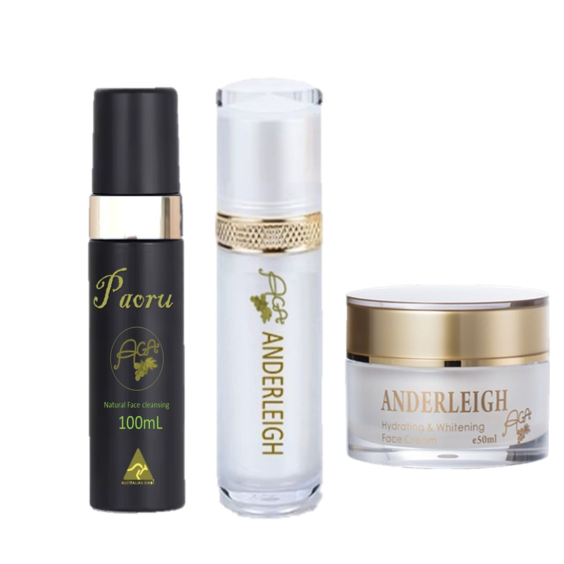Rose Face Cleansing Mousse & Rose Toner & Hydrating and Whitening Face Cream